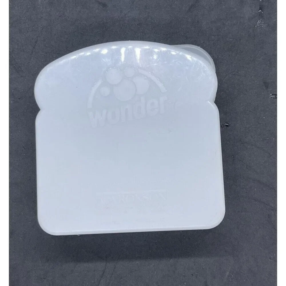 Wonder Bread Sandwich HOLDER‎ Plastic STORAGE CONTAINER CLASSIC WHITE LOGO +DOTS